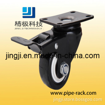 PU Swivel Top Plate Caster Wheel with Brake (QBB)